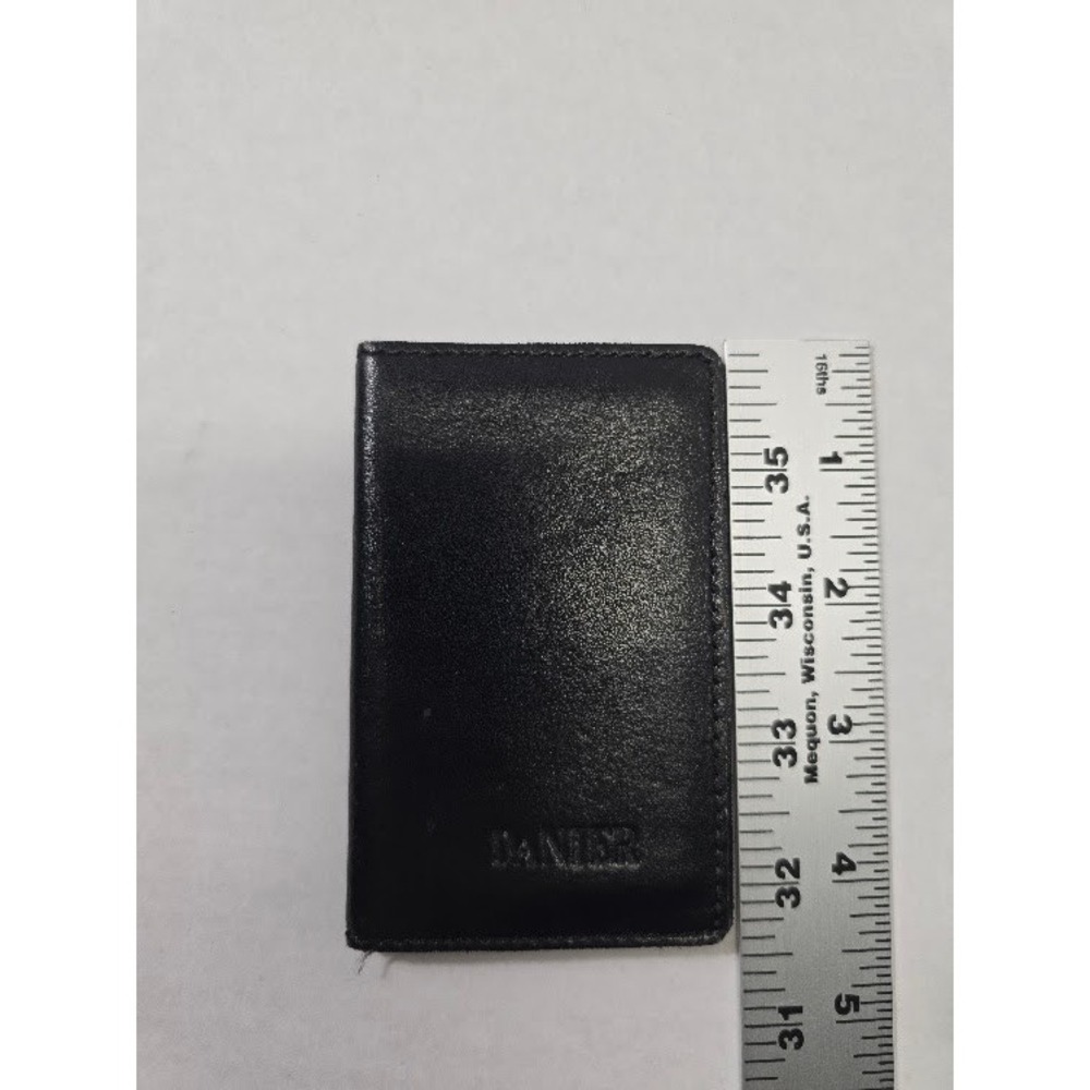 Danier Card Holder Mens  Black  Genuine Leather Slim Bifold Wallet